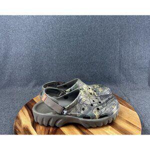 CROCS Gray and Green Slip-On Loafers